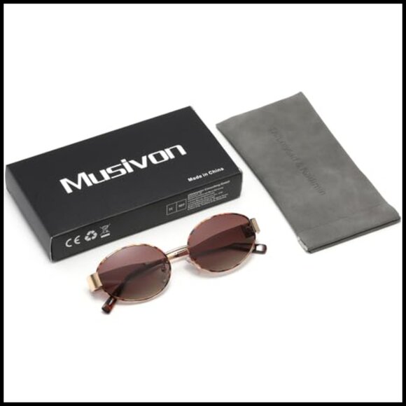 Retro Oval Sunglasses Metal Frame Polarized UV400 Protection main image 4